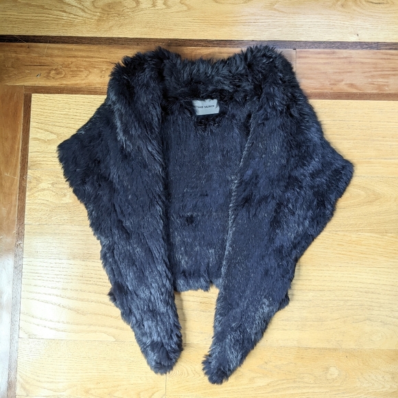 YVES SALOMON rabbit fur vest black - Picture 2 of 10